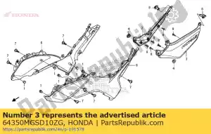 Honda 64350MGSD10ZG conjunto de capa, l. abrigo lateral - Lado inferior
