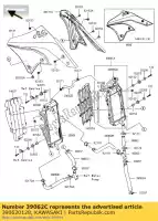 390620128, Kawasaki, ch?odzenie w??a, rad rh-w / p kx250t kawasaki kx 250 2006, Nowy