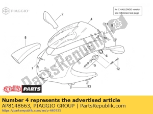 aprilia AP8148663 windshield - Bottom side