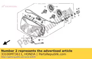 Honda 33100MT3611 conjunto do farol. (12v 60 / 55w) - Lado inferior