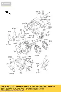 kawasaki 110121694 tapa, marca superior kl650-b1 - Lado inferior