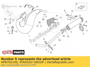 aprilia AP8702106 struik - Onderkant