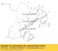 674352, Aprilia, distanziatore, Nuovo