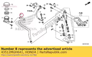 Honda 43512MGH641 comp. mangueira, rr. mas de freio - Lado inferior