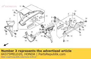 Honda 64375MELD20 capuz, l. meio interno - Lado inferior