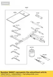 Aqui você pode pedir o kit de ferramentas vn2000-a1 em Kawasaki , com o número da peça 560070011: