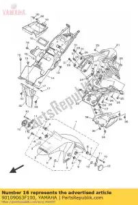 yamaha 90109063F100 tornillo (3kj) - Lado inferior