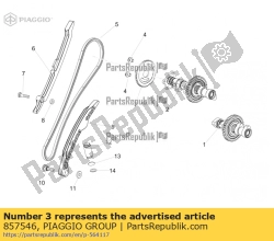 Aprilia 857546, Engrenagem do sistema de sincronização z = 44, OEM: Aprilia 857546