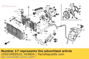 honda 19501MBZ610 slang, radiator boven - Onderkant