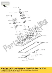 Kawasaki 140930092 cubierta, cabeza - Lado inferior