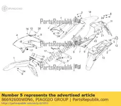 Qui puoi ordinare pannello laterale anteriore da Piaggio Group , con numero parte 86692600W0N6: