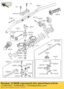 Kawasaki 132805001 soporte, palanca de embrague - Lado inferior