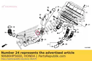 honda 90680HP5600 banda, elemento purificador de ar - Lado inferior