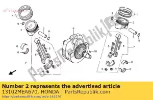 Honda 13102MEA670 pistão (0,25) - Lado inferior