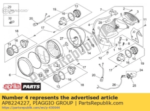 aprilia AP8224227 fiação da luz traseira harn. - Lado inferior