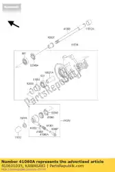 Here you can order the gear-meter screw,9t from Kawasaki, with part number 410601035: