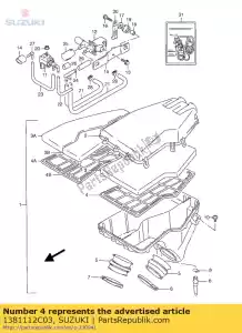 Suzuki 1381112C03 soporte, filtro - Lado inferior