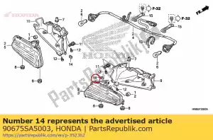 honda 90675SA5003 porca, clipe, 6 mm - Lado inferior