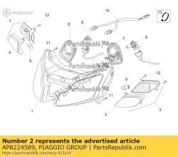 Aprilia AP8224589, Rh indicador de giro delantero, OEM: Aprilia AP8224589