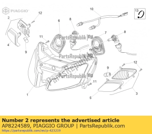 aprilia AP8224589 indicatore di direzione anteriore rh - Il fondo