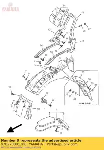 yamaha 970270801200 perno, hexágono - Lado inferior