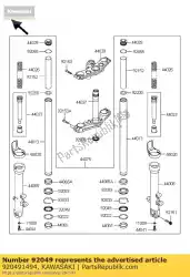 Aquí puede pedir aceite de sello, horquilla exterior t zg1000-a de Kawasaki , con el número de pieza 920491494: