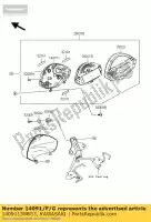 140911588G3, Kawasaki, capa, medidor, p.branco kawasaki er6n  d er650 c er 6n abs 650 , Novo