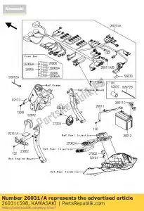 kawasaki 260311598 arnês, zr1000ddf principal - Lado inferior