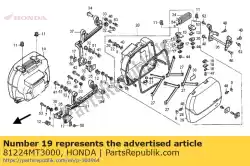 Aqui você pode pedir o borracha, gancho em Honda , com o número da peça 81224MT3000: