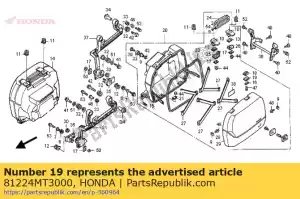 Honda 81224MT3000 borracha, gancho - Lado inferior