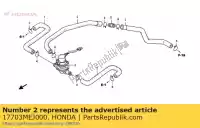 17703MEJ000, Honda, tubo, controllo iniezione aria honda cb super four a  f sa cb1300f cb1300 cb1300a cb1300sa 1300 , Nuovo