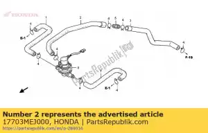 Honda 17703MEJ000 buis, luchtinjectiecontrole - Onderkant