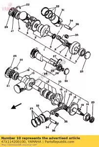 Yamaha 47X114200100 crankshaft - Bottom side