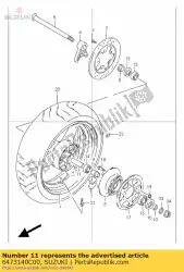 Here you can order the spacer,rr hub b from Suzuki, with part number 6473140C00: