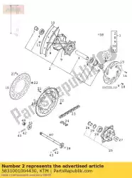 Aquí puede pedir cubo de rueda trasera amortiguado negro de KTM , con el número de pieza 5831001004430: