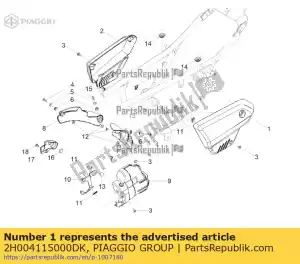 Piaggio Group 2H004115000DK linker zijpaneel, blauw - Onderkant