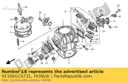 Aqui você pode pedir o oring, 22,1x3,5 em Honda , com o número da peça 91356GC4731: