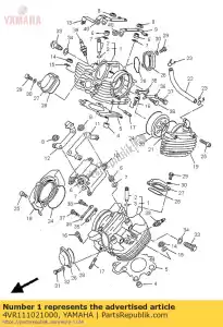 Yamaha 4VR111021000 conjunto de culata - Lado inferior