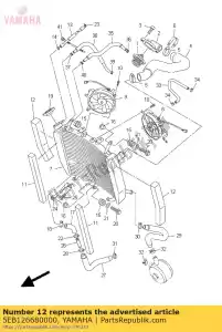 yamaha 5EB126680000 demper, luchtmantel 3 - Onderkant