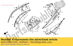 Qui puoi ordinare copertina, l. Parte inferiore del corpo da Honda , con numero parte 83610KZL950: