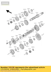 Here you can order the low gear,output shaft from Kawasaki, with part number 13129058: