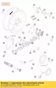 ktm 6111000104430 ko?o tylne kpl. czarny sd-r 09 - Dół