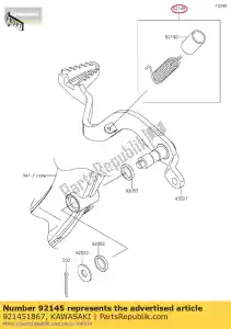 kawasaki 921451867 01 resorte, retorno del pedal del freno - Lado inferior