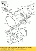 110601655, Kawasaki, junta, tapa del embrague kawasaki gpz uni trak a zx turbo e  b ninja r ex305 zx750 gpz1100 gpz305 belt drive gpz750 d tracker klf300 1100 750 305 125 300 , Nuevo