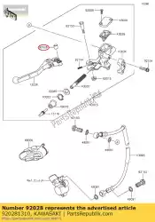 Qui puoi ordinare boccola, cilindro maestro zx900-a1 da Kawasaki , con numero parte 920281310: