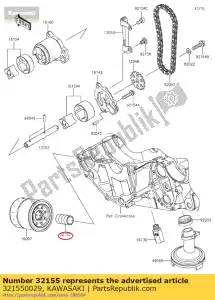 kawasaki 321550029 rura, filtr oleju er650c9f - Dół