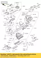 140730294, Kawasaki, condotto, sub imbuto zx1000jbf kawasaki zx 1000 2011 2012 2013 2014 2015, Nuovo