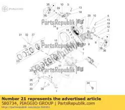 Aquí puede pedir lámpara de Piaggio Group , con el número de pieza 580734: