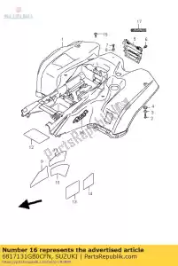 suzuki 6817131GB0CFN emblema, guardabarros trasero - Lado inferior