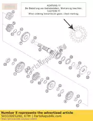 Here you can order the sliding g. 6th g. 23-t '6s23 from KTM, with part number 50333005200: